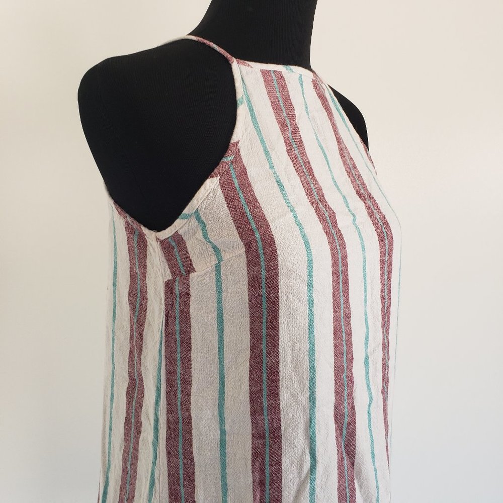 ABound Striped Sleeveless Casual Dress Linen Blend